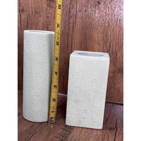 Set of Two Partylite Light Green Candle Holders From Series Meadow Breeze - Picture 4 of 4